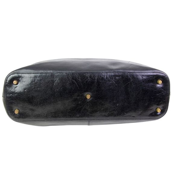 Monsac SMOOTH BLACK REAL LEATHER CLASSIC BUSINESS SATCHEL TOTE BAG HANDBAG PURSE - Picture 6 of 15